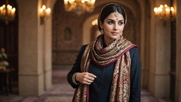 Découvrez l'élégance avec une étole cérémonie d'ansari pashmina